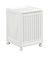 White Mobile Hamper with Lid