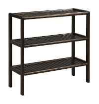 Espresso Birch Wood 3 Shelf Large Console - Abingdon