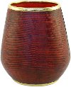 10 Inch Rust Orange Lizard Skin Finish Flower Vase