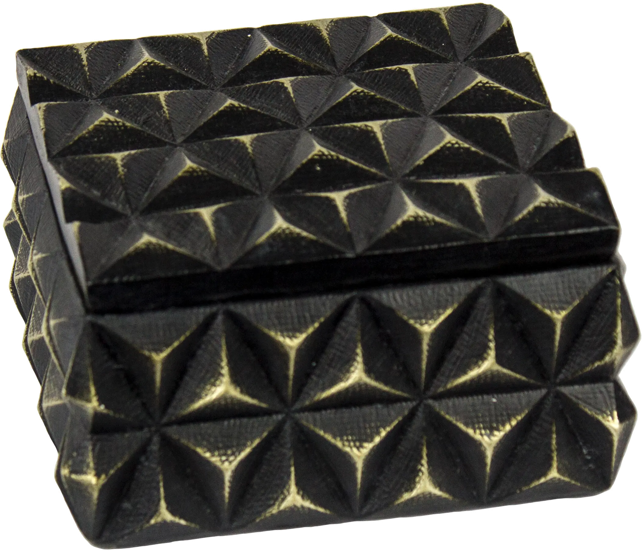 Black Resin Square Box with Lid-1