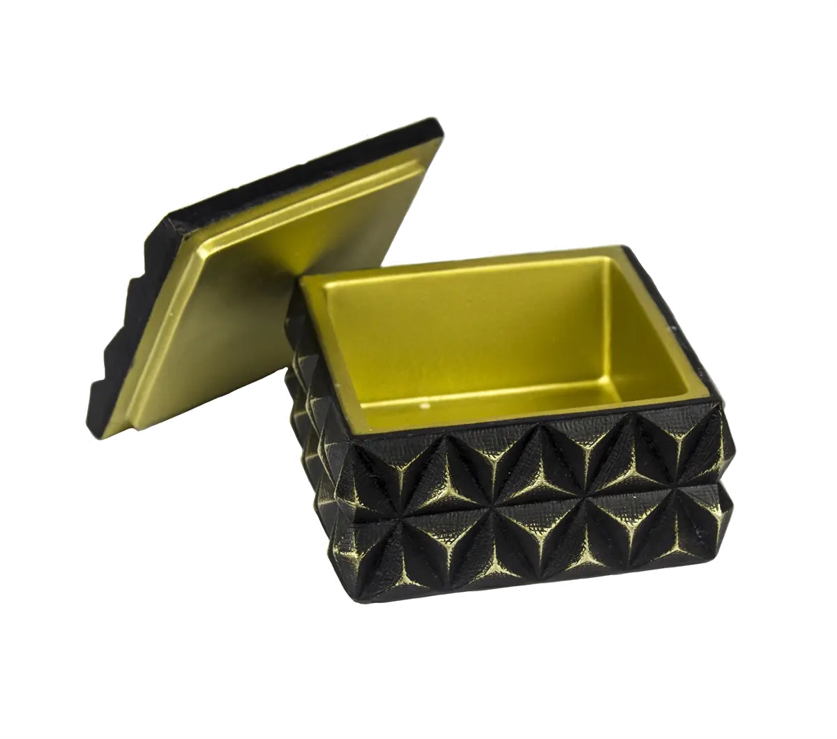 Black Resin Square Box with Lid-2