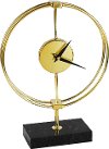 Clearance Gold and Black Metal Table Clock on Stand