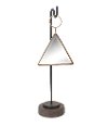 Clearance Metal and Glass Triangular Makeup Mirror on Black Stand