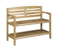Birch Wood Large Bench with Back - Abingdon