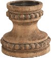 Magnolia Home Furniture Wood Beaded Pillar Candle Holder