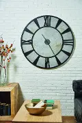 90901554 Magnolia Home Furniture Gray and Metal Industrial Wall Clock