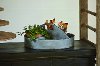 Magnolia Home Furniture Aged Zinc Tin Garden Tote with 4 Compartments