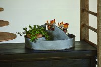 Magnolia Home Furniture Aged Zinc Tin Garden Tote with 4 Compartments