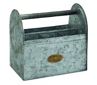 Magnolia Home Furniture Aged Zinc Tin Tote with 4 Compartments