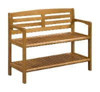 Birch Wood Large Bench with Back - Abingdon