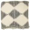 Smoke Gray and Off-White Diamond Oxford Throw Blanket