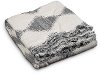 Smoke Gray and Off-White Diamond Oxford Throw Blanket-2