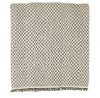 Clearance Smoke Gray and Off-White Herringbone Throw