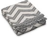 Smoke Gray and Off-White Chevron Throw-3