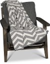 Smoke Gray and Off-White Chevron Throw-4