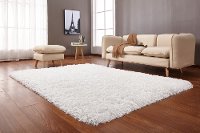 8 x 10 Large White Shag Rug - Crystal