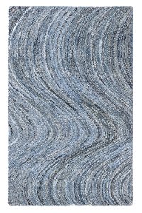 5 x 8 Medium Black & Denim Blue Rug - Denim
