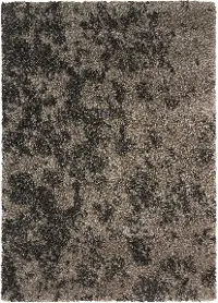 AMORE/AMR04GRANITE/7.10X10.10 8 x 11 Large Granite Gray & Chocolate Brown Shag Rug - Amore