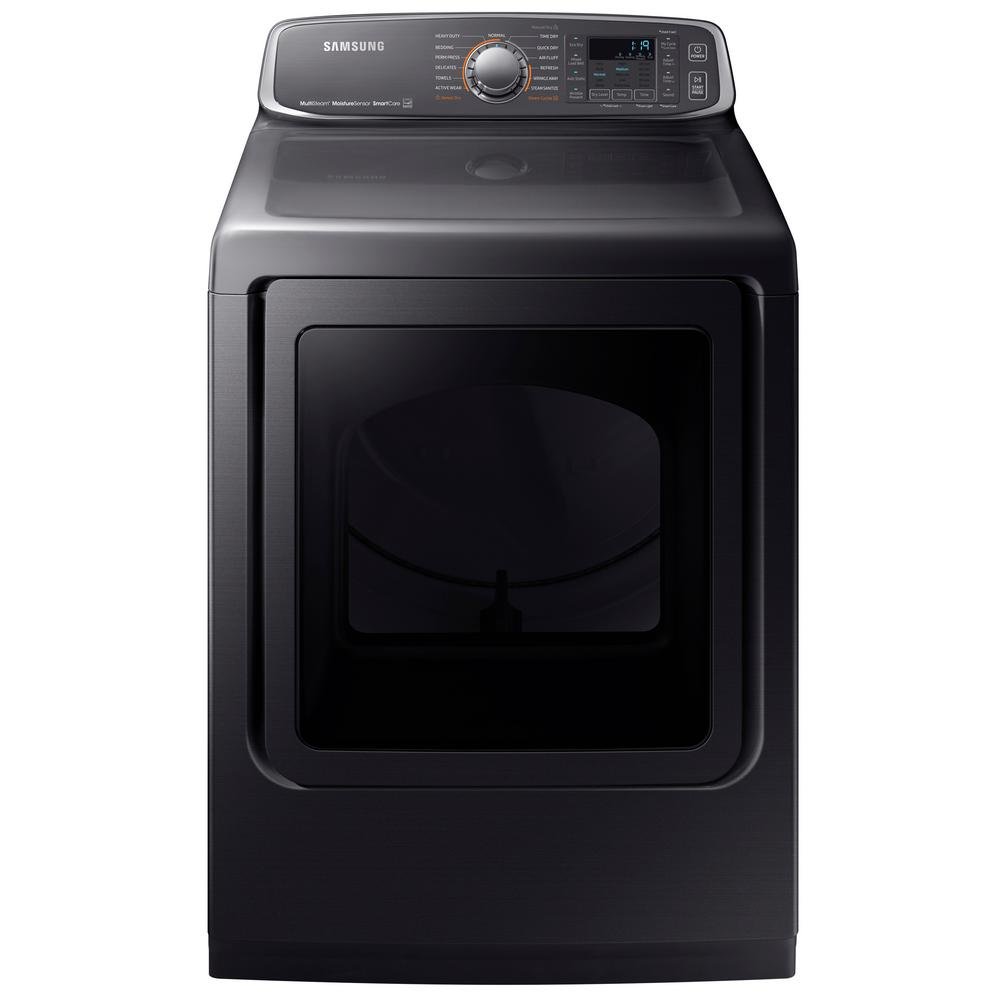 DVG52M7750V Samsung Gas Eco Dry Dryer - 7.4 cu. ft. Black Stainless Steel-1