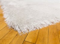 5 x 8 Medium Snow White and Gold Area Rug - Sparkle Shag-2