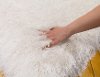 5 x 8 Medium Snow White and Gold Area Rug - Sparkle Shag-3