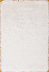 8 x 10 Large Snow White and Gold Area Rug - Sparkle Shag-1