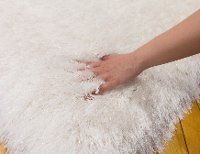 8 x 10 Large Snow White and Gold Area Rug - Sparkle Shag-2