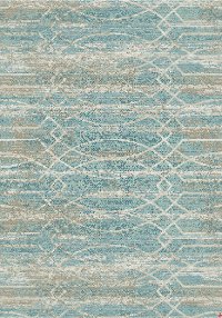 5 x 8 Medium Debonair Tan & Aqua Blue Rug - Touchstone