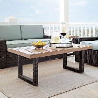 CO7225-BR Dark Brown Wicker Coffee Table - Beaufort