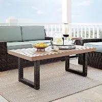 CO7225-BR Dark Brown Wicker Coffee Table - Beaufort