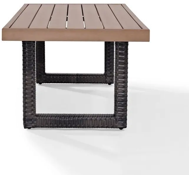CO7225-BR Dark Brown Wicker Coffee Table - Beaufort-5