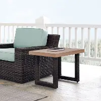 CO7229-BR Dark Brown Wicker Side Table - Beaufort