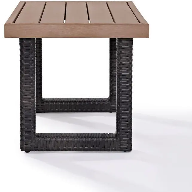 CO7229-BR Dark Brown Wicker Side Table - Beaufort-2