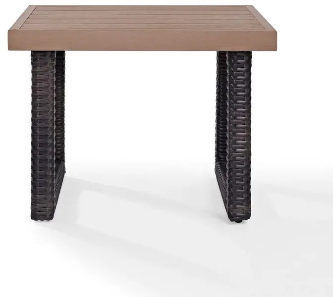 CO7229-BR Dark Brown Wicker Side Table - Beaufort-3