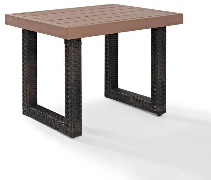 CO7229-BR Dark Brown Wicker Side Table - Beaufort-4