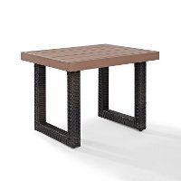CO7229-BR Dark Brown Wicker Side Table - Beaufort -4