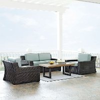 KO70096BR Mist and Brown Wicker Patio Furniture 4 Piece Set - Beaufort -2