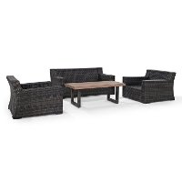 KO70096BR Mist and Brown Wicker Patio Furniture 4 Piece Set - Beaufort -7