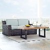 KO70097BR Mist and Brown Wicker Patio Furniture 2 Piece Set - Beaufort