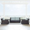 KO70098BR Mist and Brown Wicker Patio Furniture 3 Piece Set - Beaufort