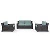 KO70098BR Mist and Brown Wicker Patio Furniture 3 Piece Set - Beaufort -2