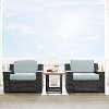 KO70099BR Mist and Brown Wicker Patio Furniture 3 Piece Set - Beaufort