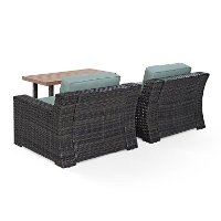 KO70099BR Mist and Brown Wicker Patio Furniture 3 Piece Set - Beaufort -5
