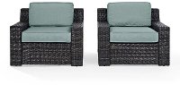 KO70100BR Mist and Brown Wicker Patio Furniture 2 Piece Set - Beaufort-2