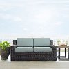 KO70102BR Mist/Dark Brown Outdoor Wicker Loveseat - Beaufort -1