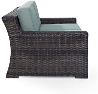 KO70102BR Mist/Dark Brown Outdoor Wicker Loveseat - Beaufort -5