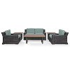 KO70123BR-MI Mist and Brown Wicker Patio Furniture 5 Piece Set - Beaufort -2