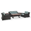 KO70123BR-MI Mist and Brown Wicker Patio Furniture 5 Piece Set - Beaufort -3
