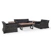 KO70123BR-MI Mist and Brown Wicker Patio Furniture 5 Piece Set - Beaufort -4