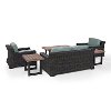 KO70123BR-MI Mist and Brown Wicker Patio Furniture 5 Piece Set - Beaufort -5
